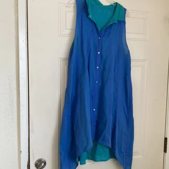 Gauzy silky Reversible double layer lightweight vest duster petticoat - Picture 7 of 13